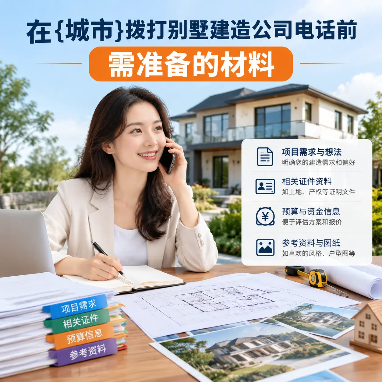 在普安拨打别墅建造公司电话前需准备的材料