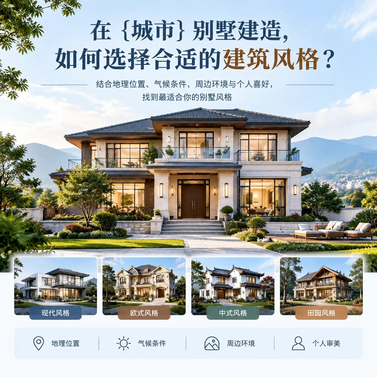 在 普安 别墅建造,如何选择合适的建筑风格?